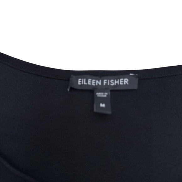 Eileen Fisher 100% Silk Women's Black Classic LS Top, Size M - Picture 4 of 7